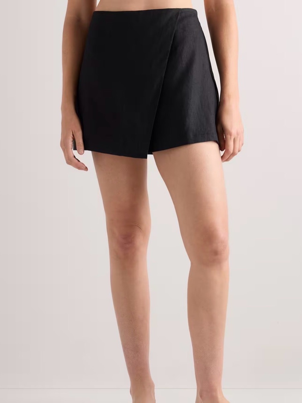 Abercrombie & Fitch Black Wrap-Front Skort